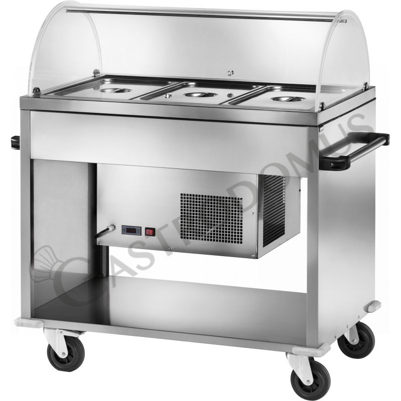 Carrello refrigerato temperatura -5°C/+ 5°C - L 1240 mm x P 720 mm x H 1260 mm