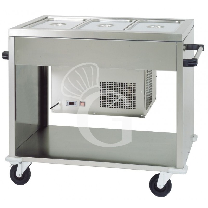 Carrello refrigerato temperatura +2°C/+ 10°C - L 1240 mm x P 720 mm x H 940 mm