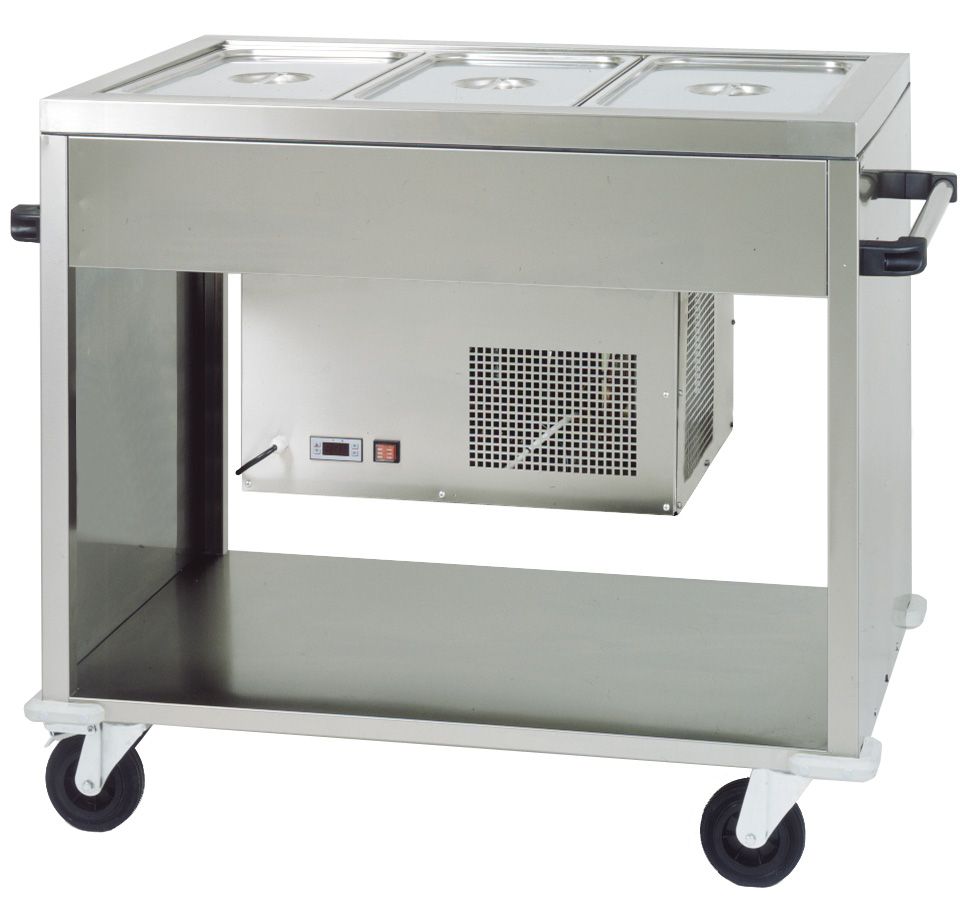 Carrello refrigerato temperatura +2°C/+ 10°C - L 1240 mm x P 720 mm x H 940 mm
