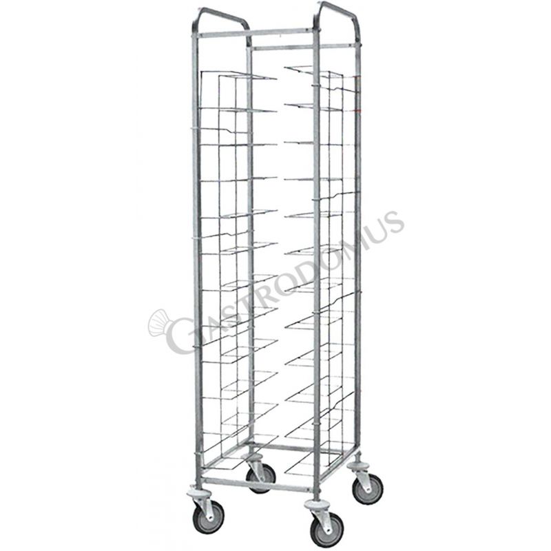 Carrello portavassoi universale in inox per 12 vassoi - L 520 mm x P 620 mm x H 1850 mm Carrello portavassoi universale in inox per 12 vassoi - L 520 mm x P 620 mm x H 1850 mm