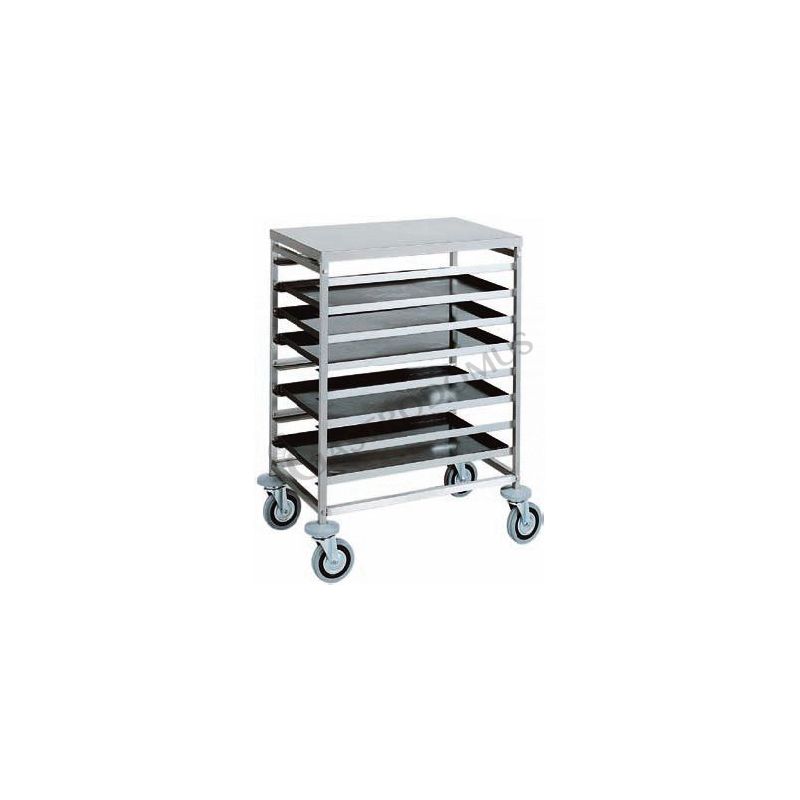 Carrello inox portateglie per 8 teglie 80 x 60 cm o 16 teglie 40 x 60 cm