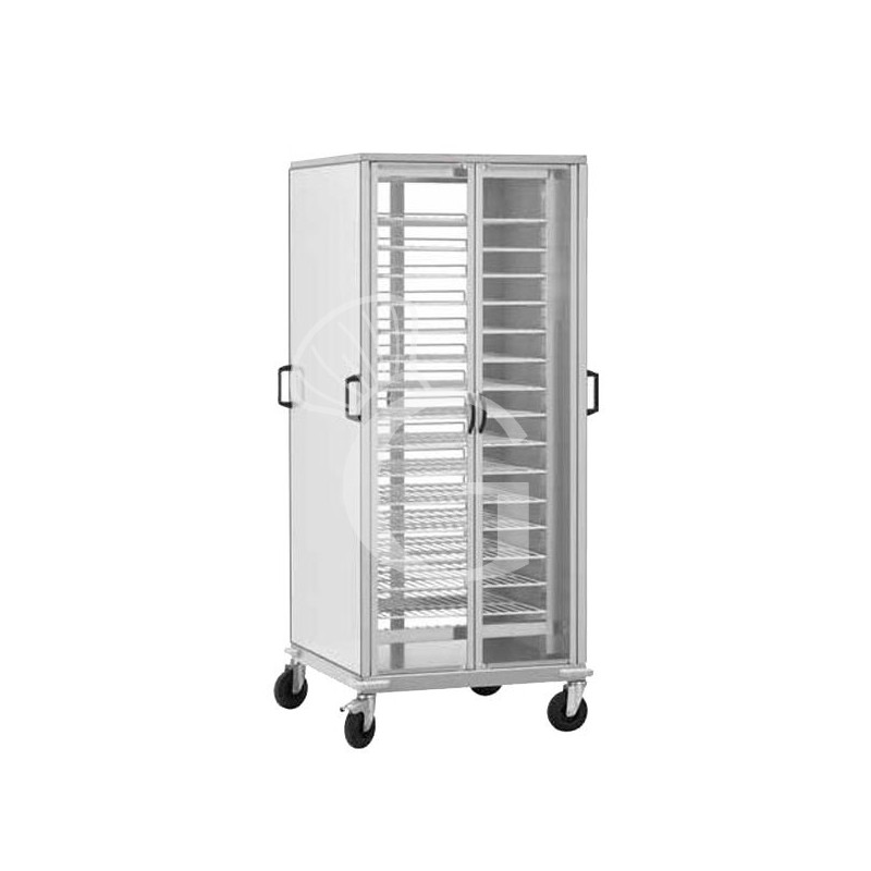 Carrello portapiatti armadiato con 10 griglie verniciate GN 2/1- L 750 mm x P 780 mm x H 1700 mm