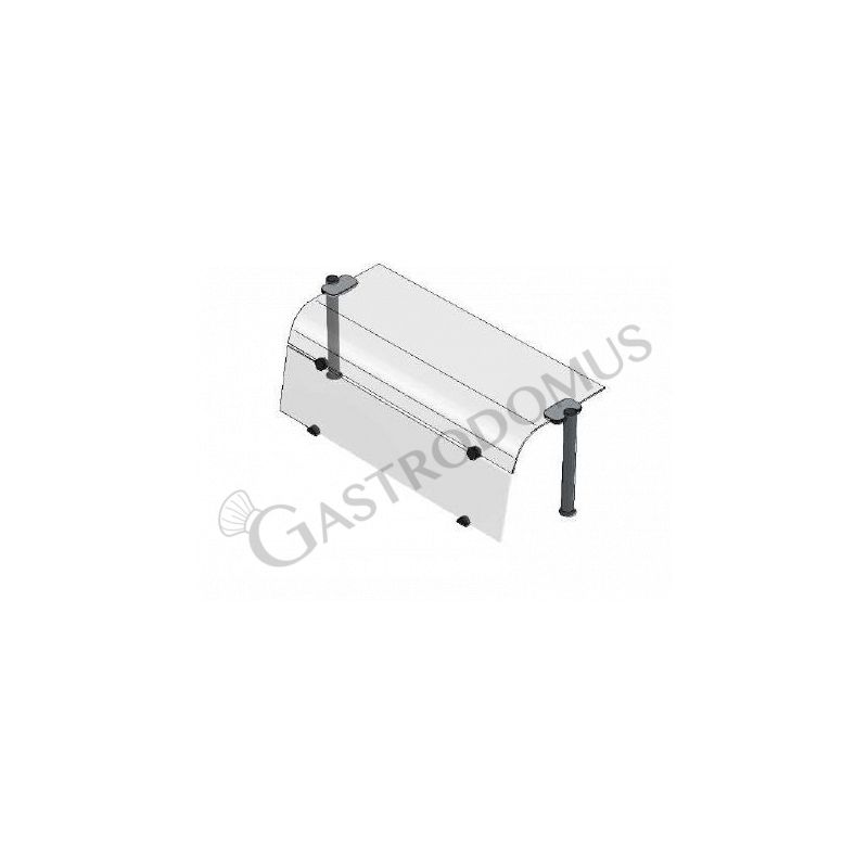 Sovrastruttura ad un piano con vetro curvo e vetro frontale L 1120 x P 480 x H 385 mm Sovrastruttura ad un piano con vetro curvo e vetro frontale L 1120 x P 480 x H 385 mm