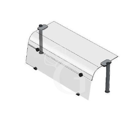 Sovrastruttura ad un piano con vetro curvo e vetro frontale L 1770 x P 480 x H 385 mm Sovrastruttura ad un piano con vetro curvo e vetro frontale L 1770 x P 480 x H 385 mm