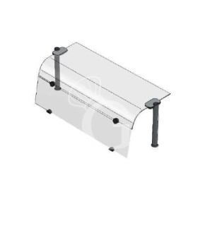 Sovrastruttura ad un piano con vetro curvo e vetro frontale L 2095 x P 480 x H 385 mm