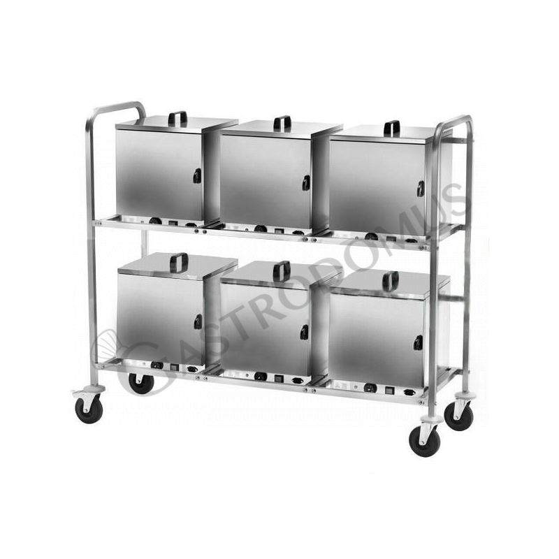 Carrello porta cassette termiche con presa elettrica - L 1550 mm x P 610 mm x H 1320 mm