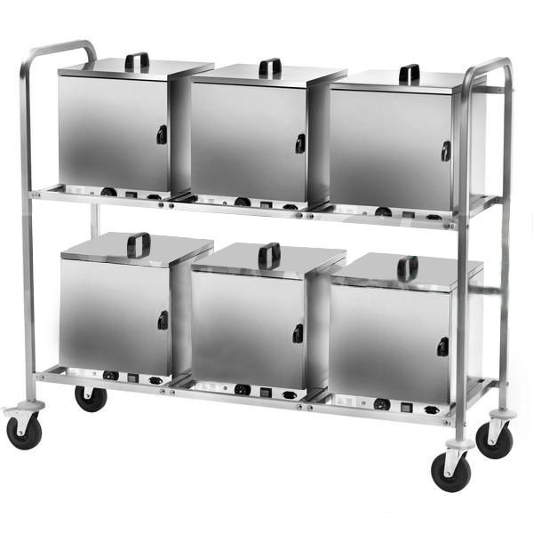 Carrello porta cassette termiche con presa elettrica - L 1550 mm x P 610 mm x H 1320 mm
