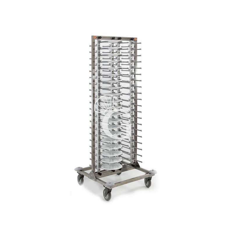 Carrello portapiatti in inox e alluminio - L 720 mm x P 720 mm x H 1820 mm Carrello portapiatti in inox e alluminio - L 720 mm x P 720 mm x H 1820 mm