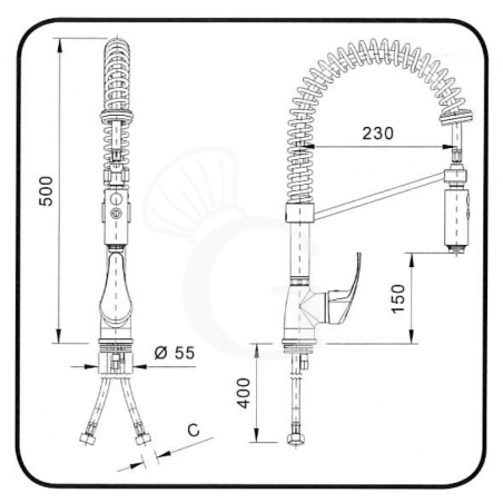 Rubinetto miscelatore monoforo monocomando Ponny Rubinetto miscelatore monoforo monocomando Ponny