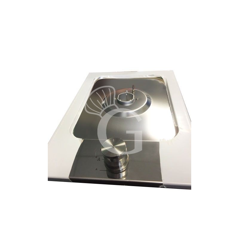 Dettaglio Carrello di servizio Flambè Trolley in legno nobilitato noce con 1 piastra a 1 fuoco L 1430 mm x P 580 mm x H 850 mm
