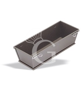 Tortiera antiaderente rettangolare apribile in inox L 240 mm x P 95 mm x H 70 mm