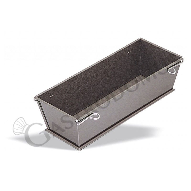 Tortiera antiaderente rettangolare apribile in inox L 240 mm x P 95 mm x H 70 mm Tortiera antiaderente rettangolare apribile in inox L 240 mm x P 95 mm x H 70 mm