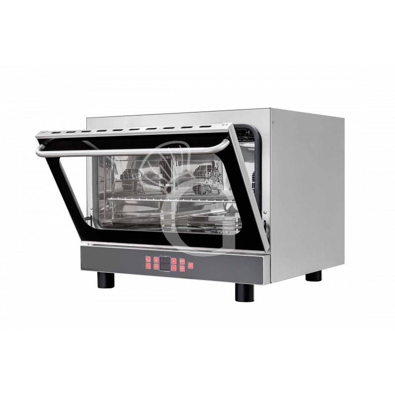 Forno elettrico a convezione per pasticceria, umidificatore e grill, porta ribalta, comandi digitali, 4 teglie 600X400 mm
