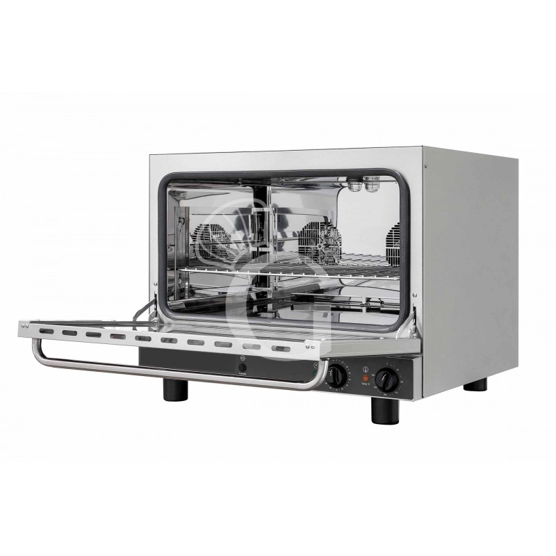 Forno elettrico a convezione per pasticceria con umidificatore, comandi meccanici, trifase per 4 teglie 600x400 mm