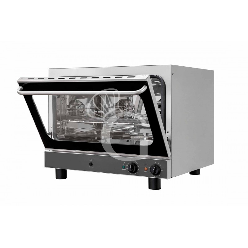 Forno elettrico a convezione per pasticceria con umidificatore, comandi meccanici, trifase per 4 teglie 600x400 mm