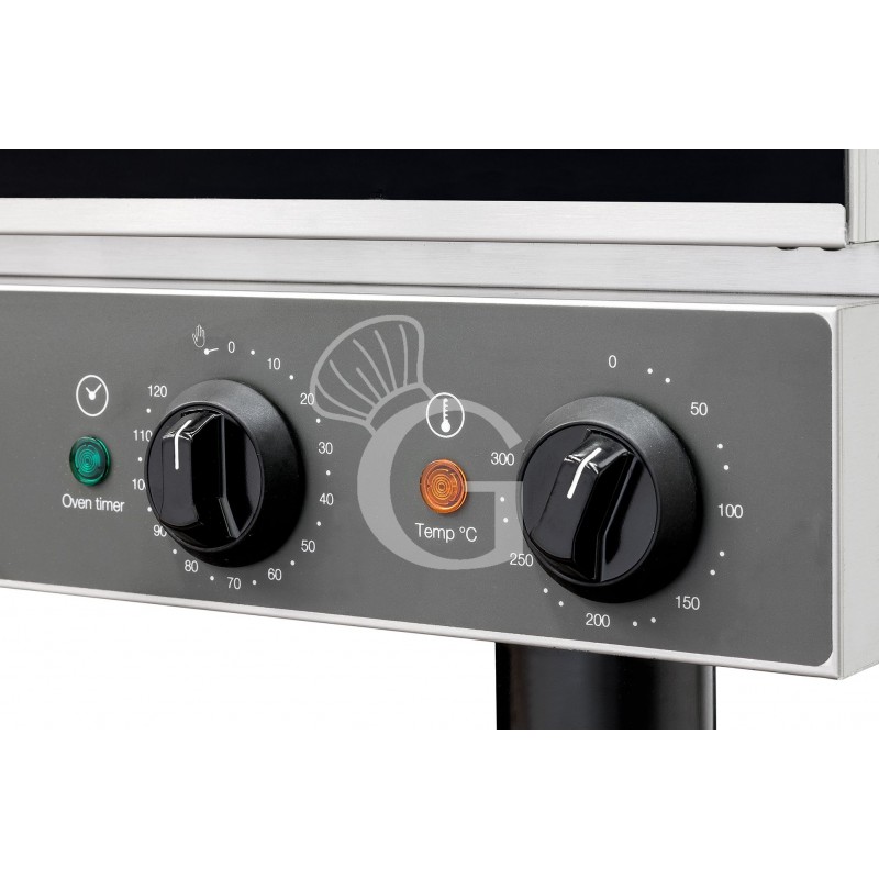 Forno elettrico a convezione per pasticceria con umidificatore, comandi meccanici, trifase per 4 teglie 600x400 mm