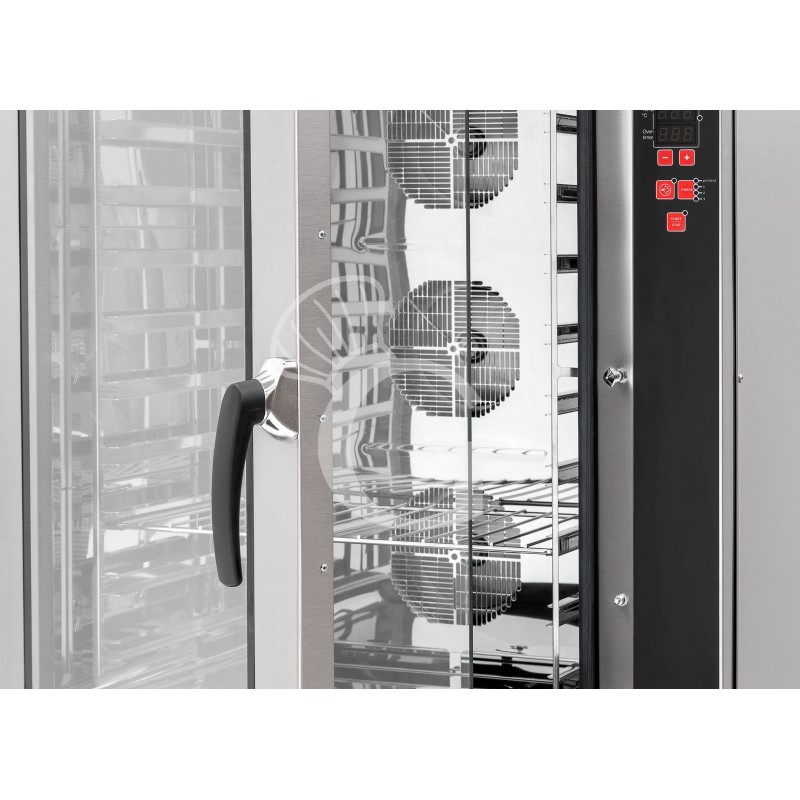 Forno elettrico a convezione per pasticceria con umidificatore, trifase, comandi digitali, 10 teglie 600X400 mm