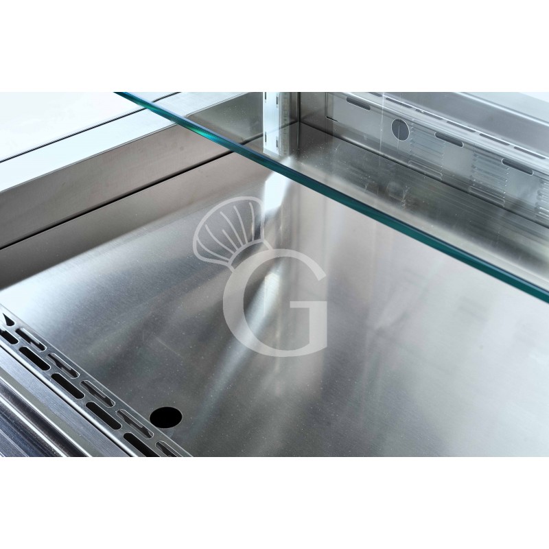 Vetrina refrigerata ventilata cubica 3 ripiani con vetro chiuso lato cliente  - Lunghezza 810 mm