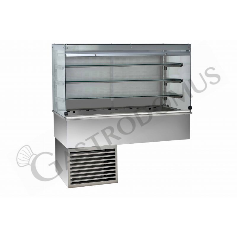 Vetrina refrigerata ventilata cubica 3 ripiani con vetro chiuso lato cliente  - Lunghezza 810 mm