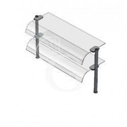 Sovrastruttura a 2 piani con vetri curvi L 1770 x P 415 x H 655 mm