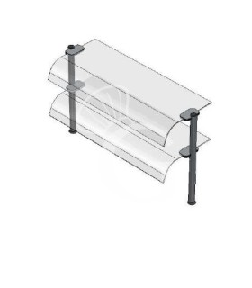 Sovrastruttura a 2 piani con vetri curvi L 1120 x P 415 x H 655 m