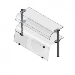 Sovrastruttura a 2 piani con vetri curvi e chiusura frontale L 1770 x P 480 x H 655 mm