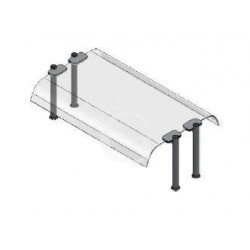 Sovrastruttura a 1 piano con vetro curvo ambo i lati L 1770 x P 640 x H 385 mm