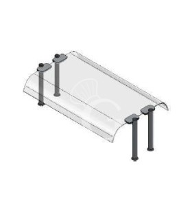 Sovrastruttura a 1 piano con vetro curvo ambo i lati L 1120 x P 640 x H 385 mm