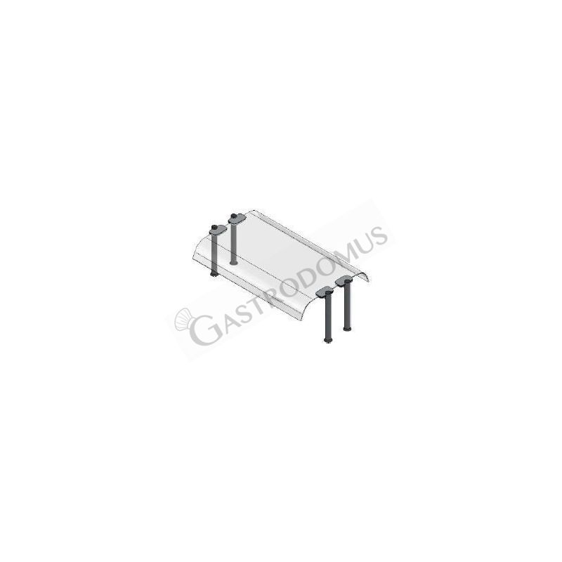 Sovrastruttura a 1 piano con vetro curvo ambo i lati L 1120 x P 640 x H 385 mm Sovrastruttura a 1 piano con vetro curvo ambo i lati L 1120 x P 640 x H 385 mm