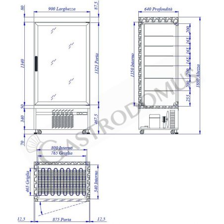 Espositore Refrigerato Pasticceria Statico 555 LT -15°C/-25°C 1 lato vetro Espositore Refrigerato Pasticceria Statico 555 LT -15°C/-25°C 1 lato vetro