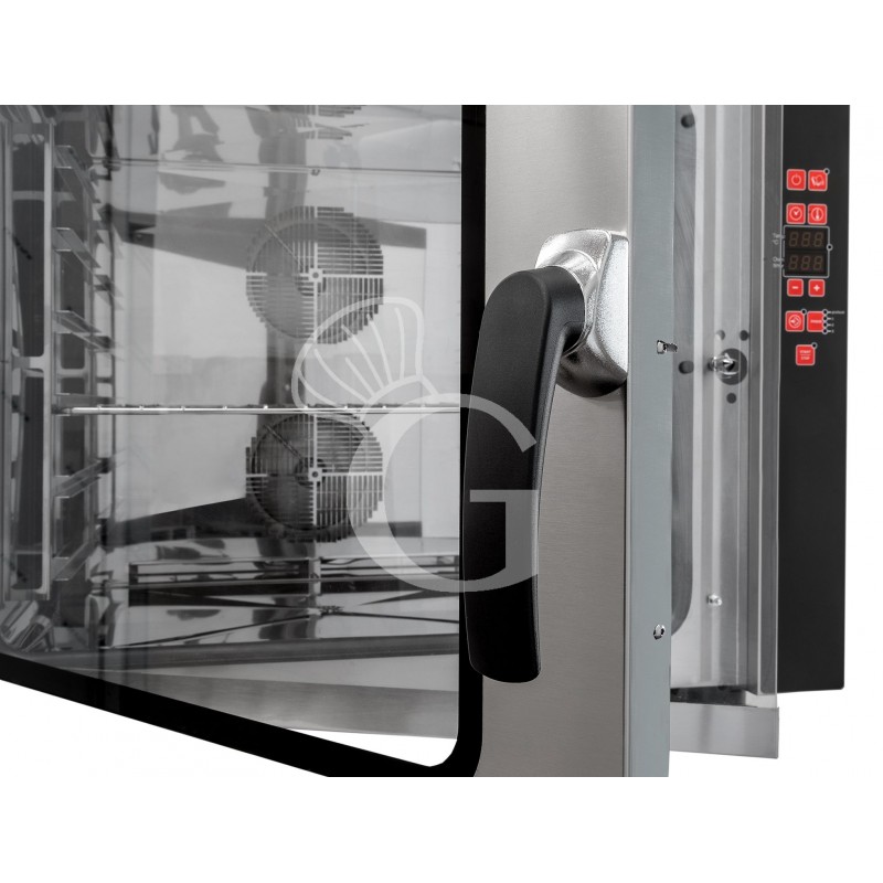 Forno elettrico a convezione per gastronomia, umidificatore,porta bandiera, comandi digitali, trifase, 6 teglie GN 1/1 530x325mm