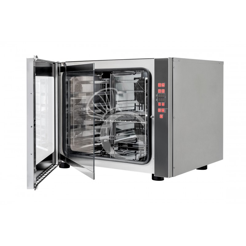 Forno elettrico a convezione per gastronomia, umidificatore,porta bandiera, comandi digitali, trifase, 6 teglie GN 1/1 530x325mm