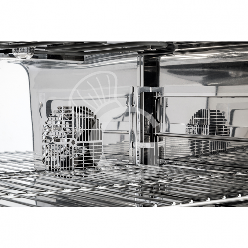 Forno elettrico a convezione per brioches, umidificatore e grill, porta ribalta, comandi digitali, 4 teglie GN 1/1 530x325 mm