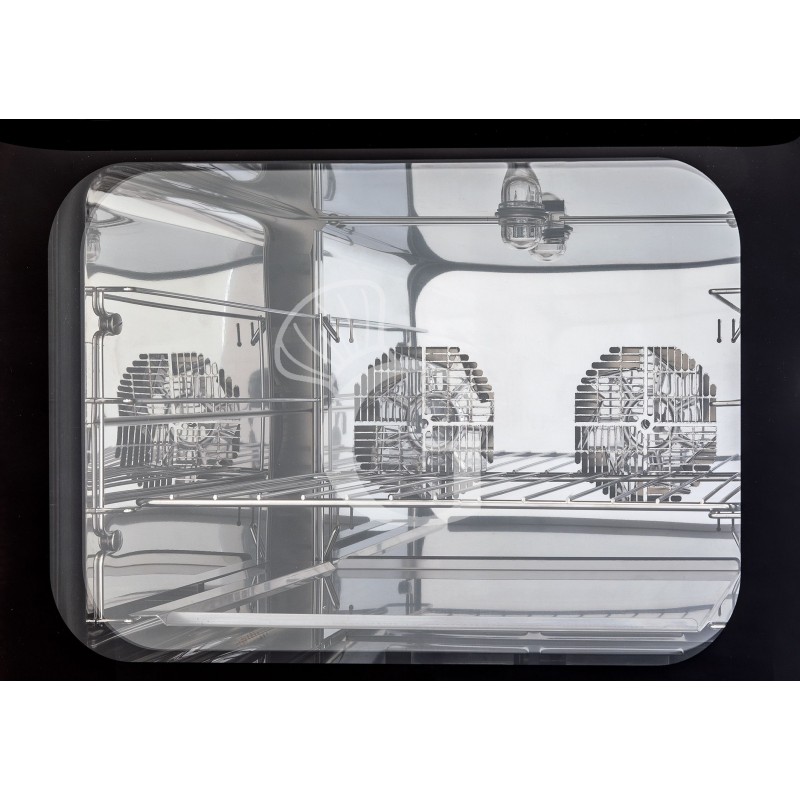 Forno elettrico a convezione per brioches, umidificatore e grill, porta ribalta, comandi digitali, 4 teglie GN 1/1 530x325 mm