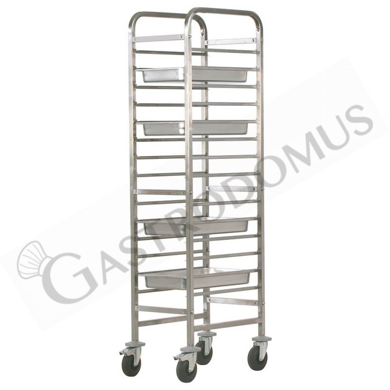 Carrello portateglie per 14 teglie GN1/1 - L 460 mm x P 620 mm x H 1820 mm