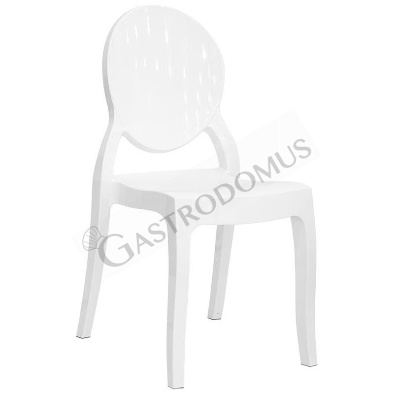 Sedia Specchio con struttura seduta e schienale in policarbonato, colore bianco