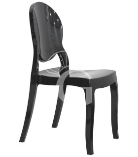 Sedia Specchio con struttura seduta e schienale in policarbonato, colore nero