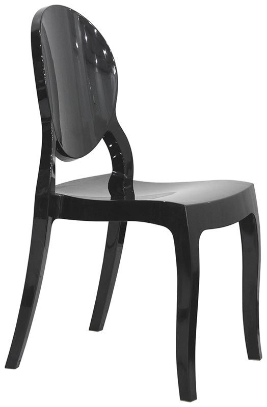 Sedia Specchio con struttura seduta e schienale in policarbonato, colore nero