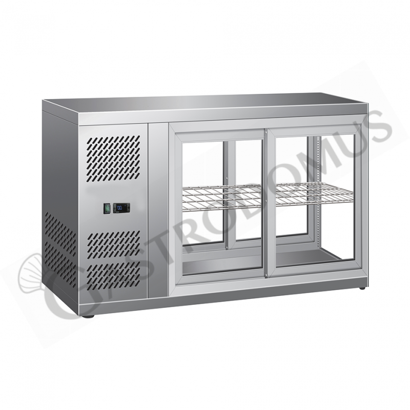 Vetrina Refrigerata ventilata acciaio inox porte scorrevoli 110 LT +2°C/+8°C L 910 mm x P 510 mm x H 550 mm