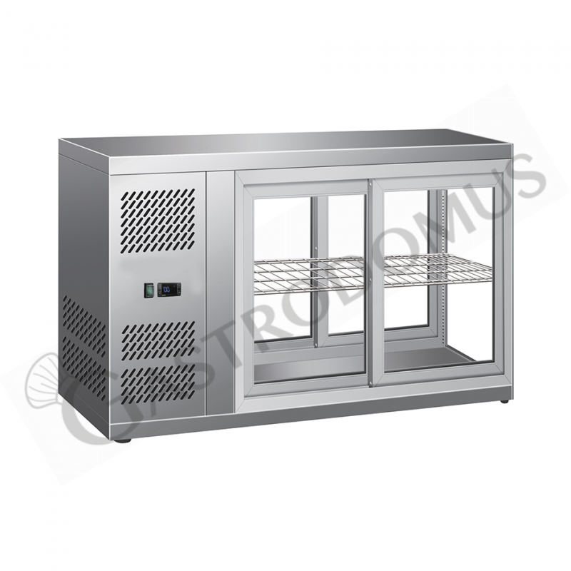 Vetrina Refrigerata ventilata acciaio inox porte scorrevoli 110 LT +2°C/+8°C L 910 mm x P 510 mm x H 550 mm Vetrina Refrigerata ventilata acciaio inox porte scorrevoli 110 LT +2°C/+8°C L 910 mm x P 510 mm x H 550 mm