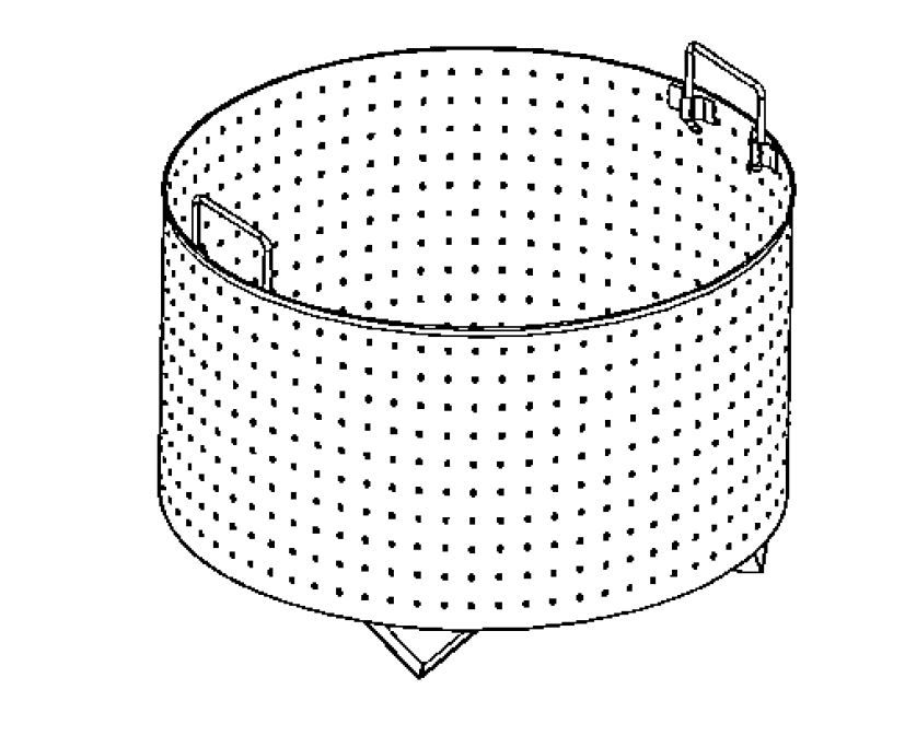 Colapasta 1 settore per pentola 150 litri - fori diametro 5 mm