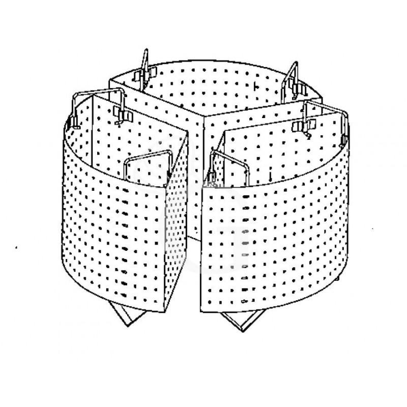 Colapasta 3 settori per pentola 100 litri - fori diametro 5 mm