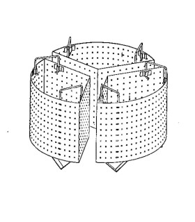 Colapasta 3 settori per pentola 100 litri - fori diametro 5 mm