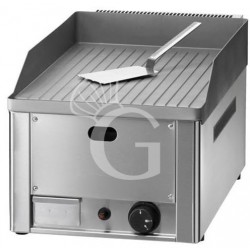 Fry Top da banco a gas piastra rigata singola in acciaio sabbiato 4000 W - dimensioni L 335 mm x P 600 mm x H 300 mm