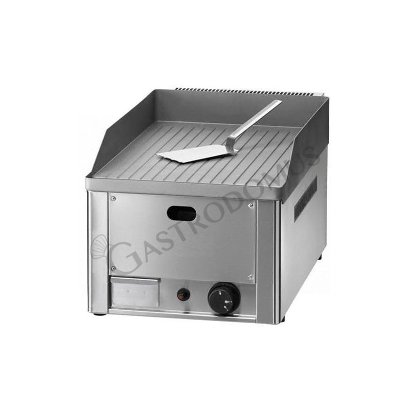 Fry Top da banco a gas piastra rigata singola in acciaio sabbiato 4000 W - dimensioni L 335 mm x P 600 mm x H 300 mm Fry Top da banco a gas piastra rigata singola in acciaio sabbiato 4000 W - dimensioni L 335 mm x P 600 mm x H 300 mm