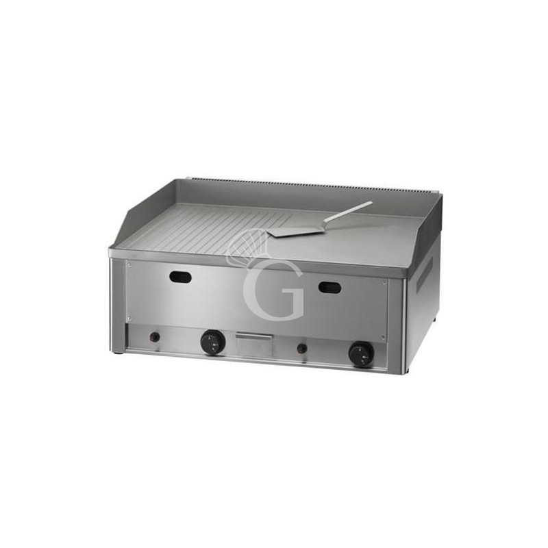 Fry Top da banco a gas piastra liscia e rigata doppia cromata 8000 W - dimensioni L 665 mm x P 600 mm x H 300 mm Fry Top da banco a gas piastra liscia e rigata doppia cromata 8000 W - dimensioni L 665 mm x P 600 mm x H 300 mm