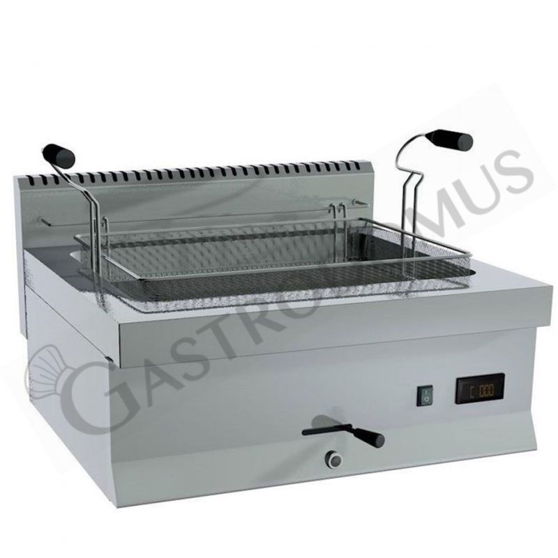 Friggitrice elettrica per pasticceria da banco 1 vasca 10 LT L 700 mm x P 650 mm x H 285 mm