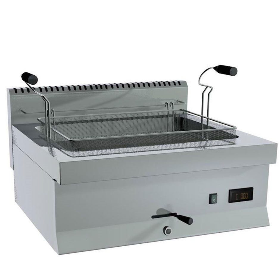 Friggitrice elettrica per pasticceria da banco 1 vasca 10 LT L 700 mm x P 650 mm x H 285 mm