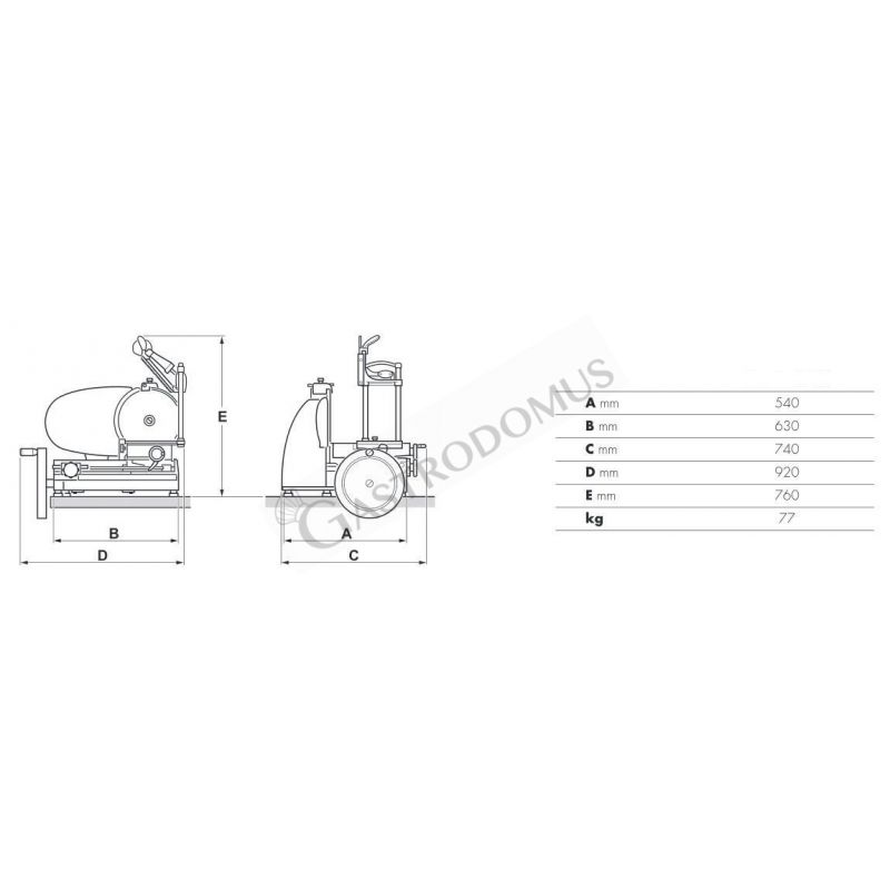 Affettatrice SEMIAUTOMATICA manuale ed elettrica con lama diametro 350 mm