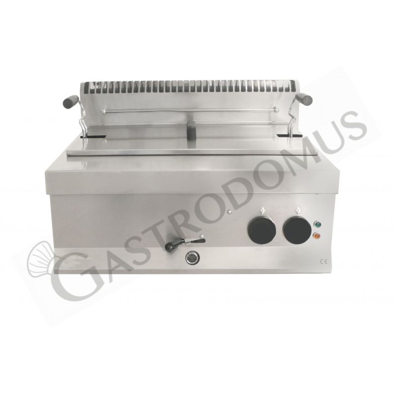 Friggitrice elettrica per pasticceria da banco 1 vasca 21 LT L 700 mm x P 650 mm x H 285 mm Friggitrice elettrica per pasticceria da banco 1 vasca 21 LT L 700 mm x P 650 mm x H 285 mm